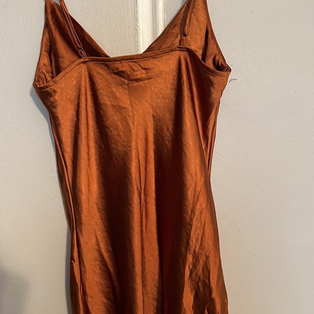 NWOT Bronze slip dress - Picture 3 of 3